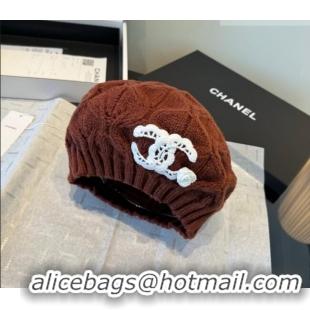 Promotional Chanel Knit Beret Hat CH010525 Brown 2026