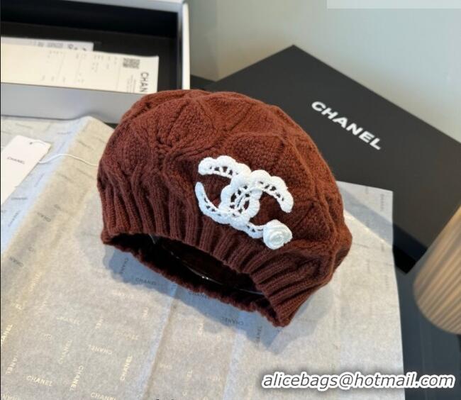 Promotional Chanel Knit Beret Hat CH010525 Brown 2026