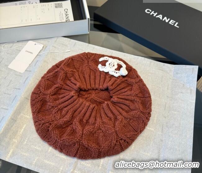 Promotional Chanel Knit Beret Hat CH010525 Brown 2026