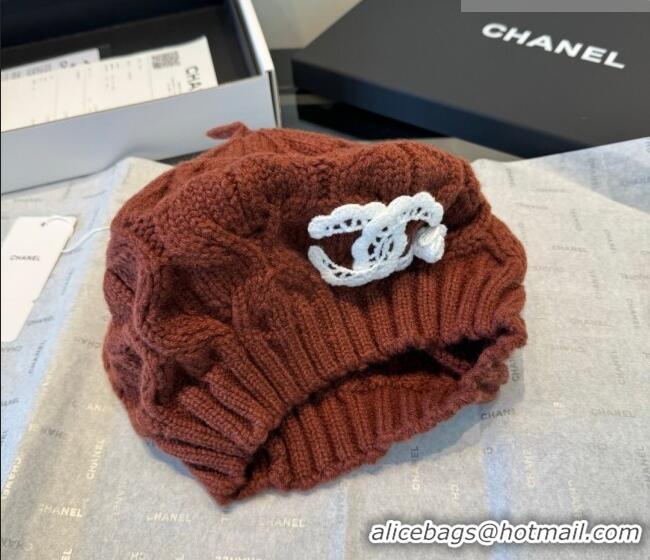 Promotional Chanel Knit Beret Hat CH010525 Brown 2026
