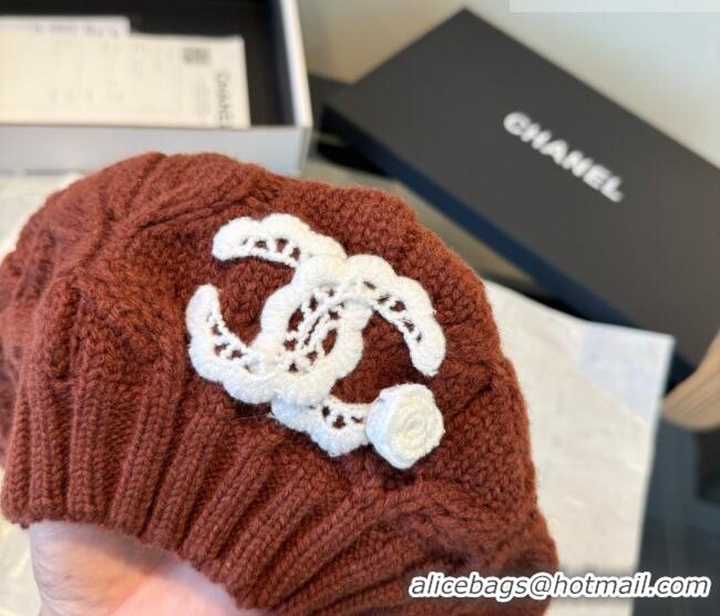 Promotional Chanel Knit Beret Hat CH010525 Brown 2026