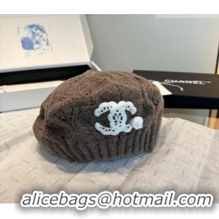Good Product Chanel Knit Beret Hat CH010525 Grey 2026