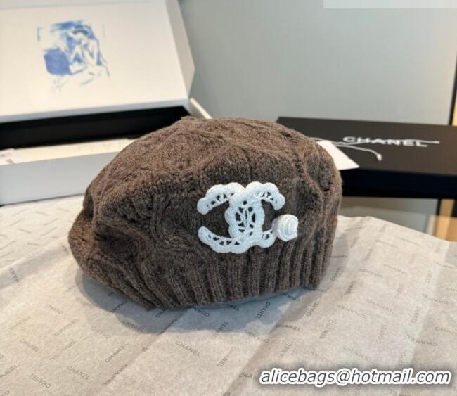 Good Product Chanel Knit Beret Hat CH010525 Grey 2026