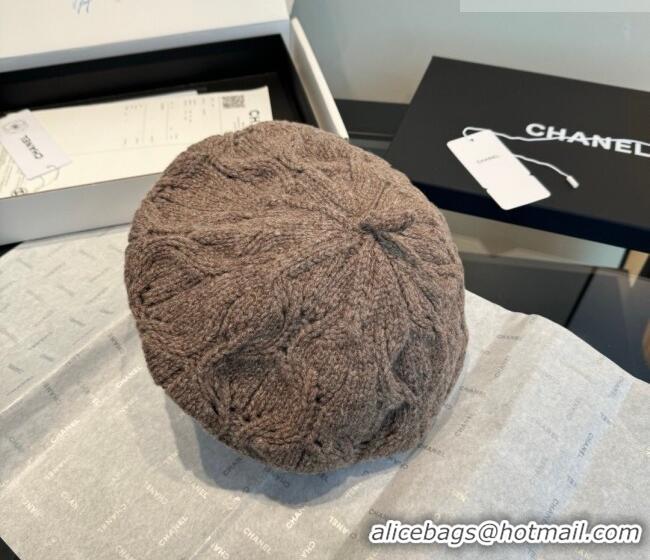 Good Product Chanel Knit Beret Hat CH010525 Grey 2026