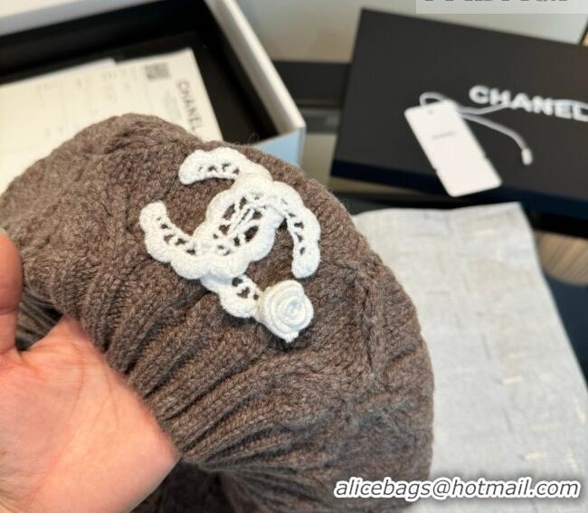 Good Product Chanel Knit Beret Hat CH010525 Grey 2026