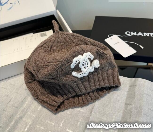 Good Product Chanel Knit Beret Hat CH010525 Grey 2026