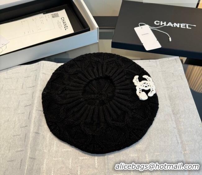 Promotional Chanel Knit Beret Hat CH010525 Black 2026