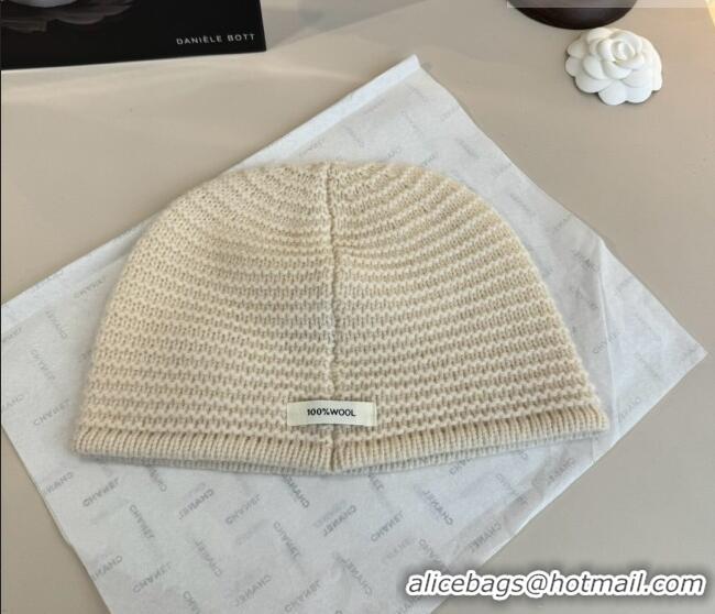 Luxury Cheap Chanel Knit Hat with Camellia Bloom CH010526 White 2026