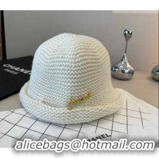 Modern Classic Chanel Knit Bucket Hat CH010527 White 2026
