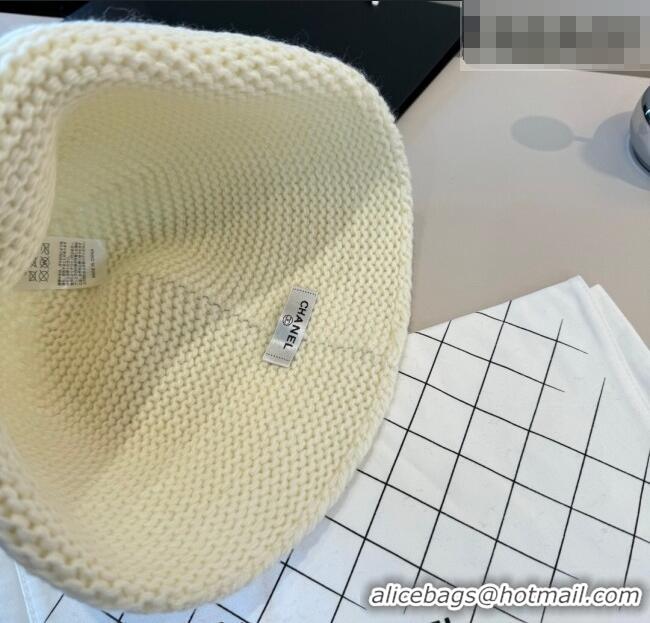 Modern Classic Chanel Knit Bucket Hat CH010527 White 2026