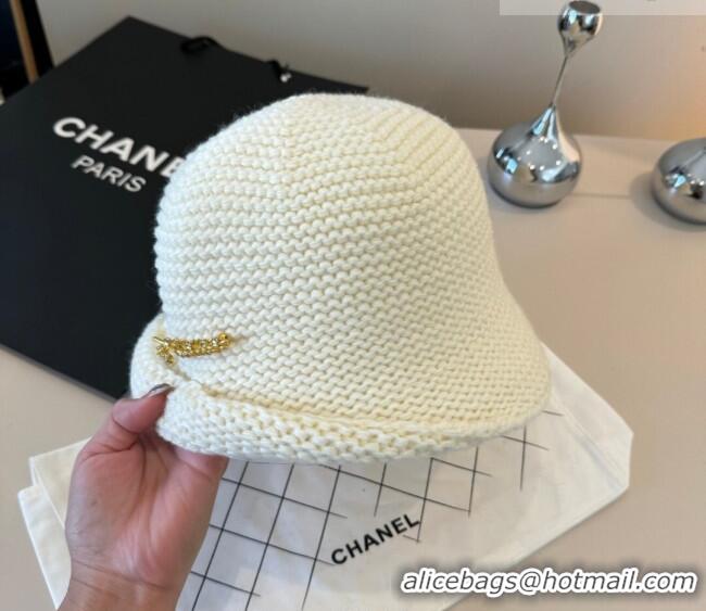 Modern Classic Chanel Knit Bucket Hat CH010527 White 2026