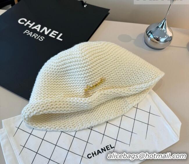 Modern Classic Chanel Knit Bucket Hat CH010527 White 2026