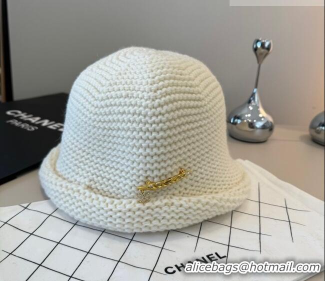 Modern Classic Chanel Knit Bucket Hat CH010527 White 2026