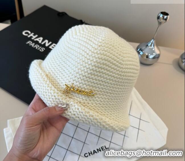 Modern Classic Chanel Knit Bucket Hat CH010527 White 2026