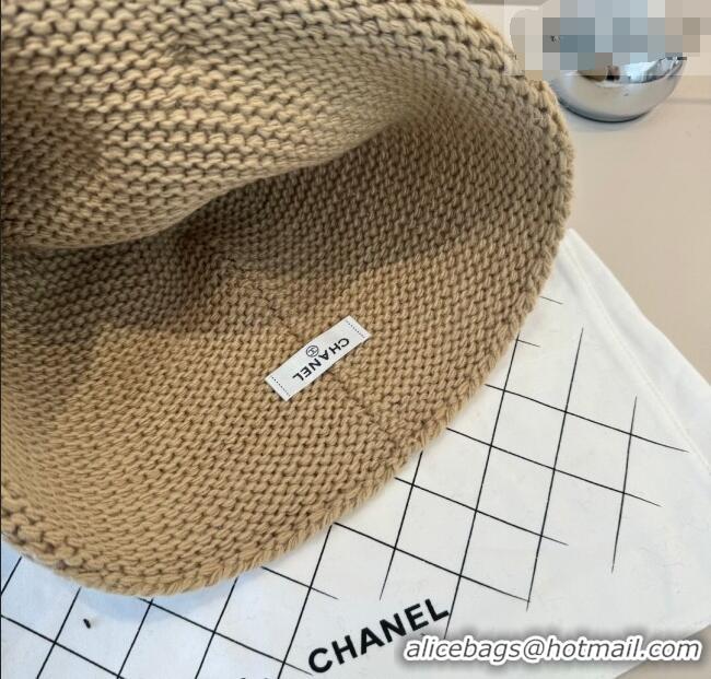 Buy Fashionable Chanel Knit Bucket Hat CH010527 Beige 2026