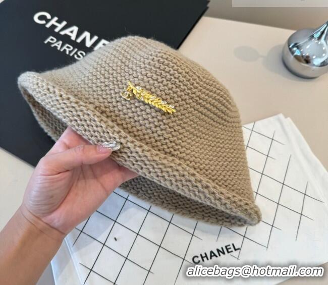 Buy Fashionable Chanel Knit Bucket Hat CH010527 Beige 2026