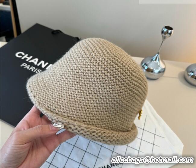 Buy Fashionable Chanel Knit Bucket Hat CH010527 Beige 2026