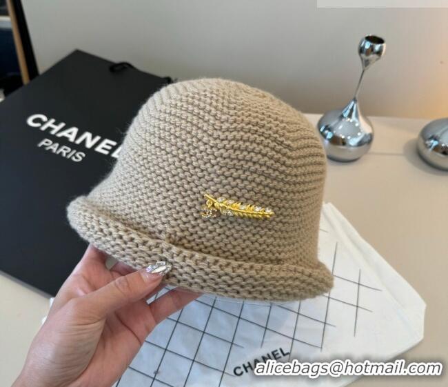 Buy Fashionable Chanel Knit Bucket Hat CH010527 Beige 2026