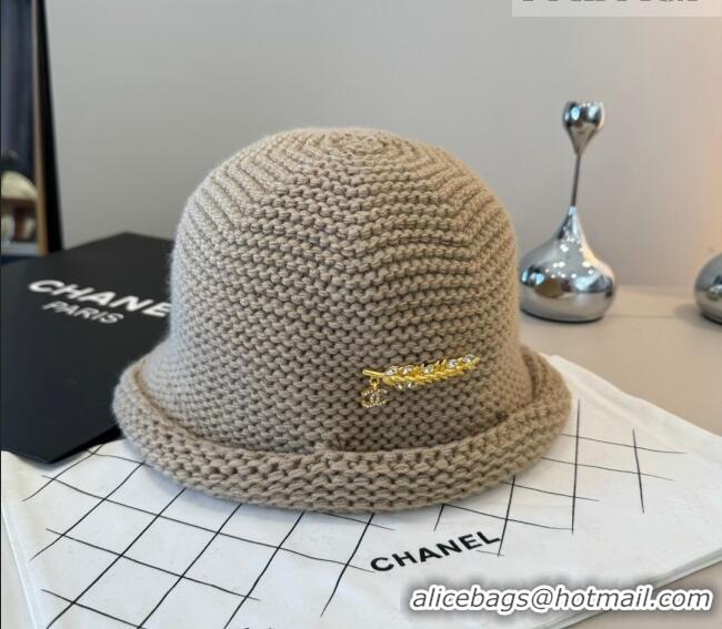 Buy Fashionable Chanel Knit Bucket Hat CH010527 Beige 2026