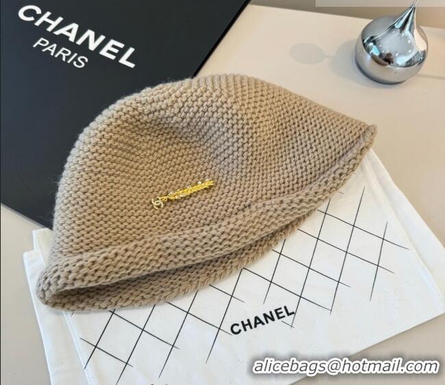 Buy Fashionable Chanel Knit Bucket Hat CH010527 Beige 2026