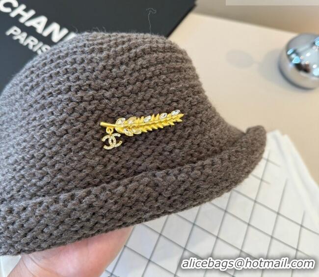 Top Design Chanel Knit Bucket Hat CH010527 Grey 2026