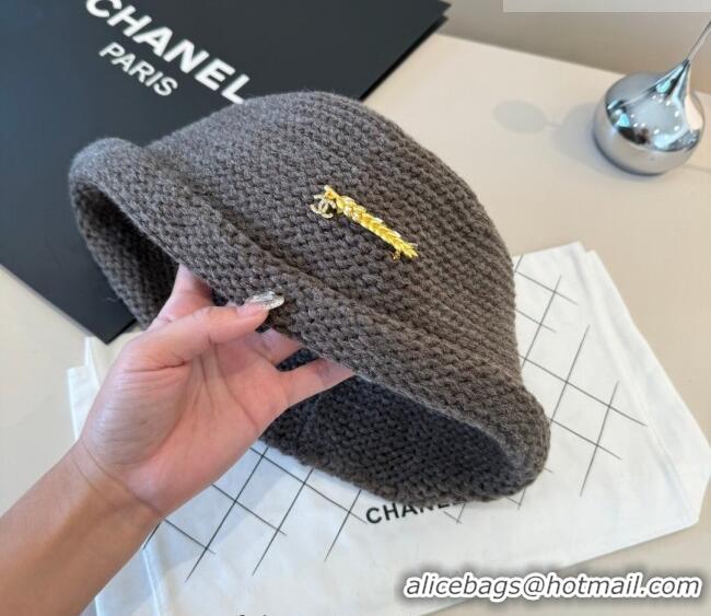 Top Design Chanel Knit Bucket Hat CH010527 Grey 2026