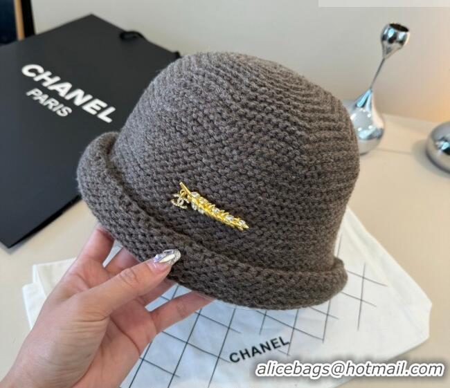 Top Design Chanel Knit Bucket Hat CH010527 Grey 2026