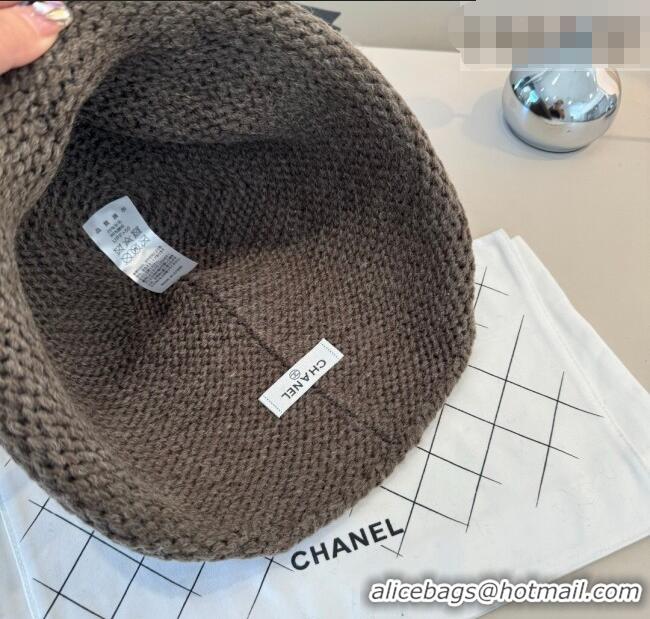 Top Design Chanel Knit Bucket Hat CH010527 Grey 2026