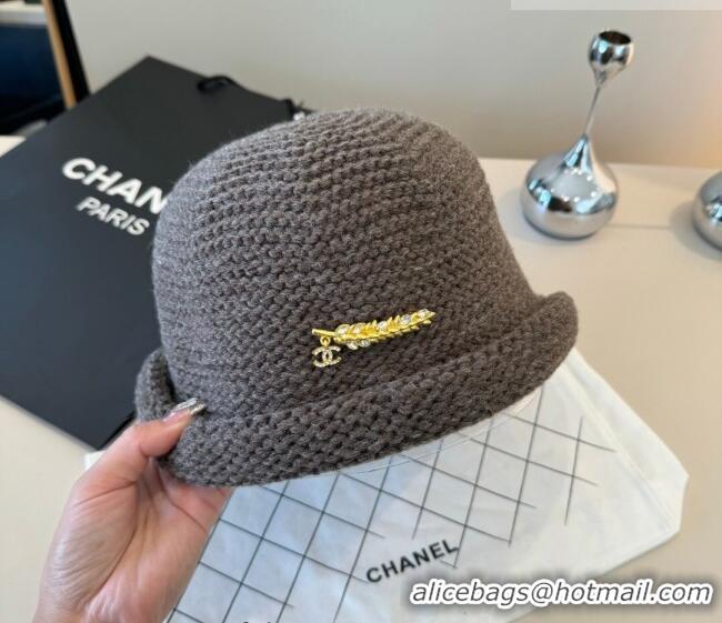 Top Design Chanel Knit Bucket Hat CH010527 Grey 2026