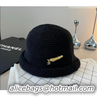  Low Cost Chanel Knit Bucket Hat CH010527 Black 2026
