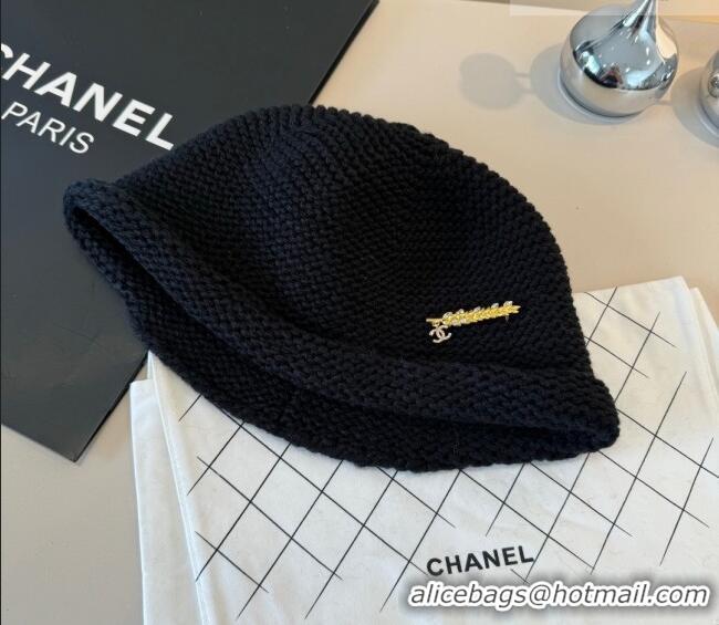  Low Cost Chanel Knit Bucket Hat CH010527 Black 2026