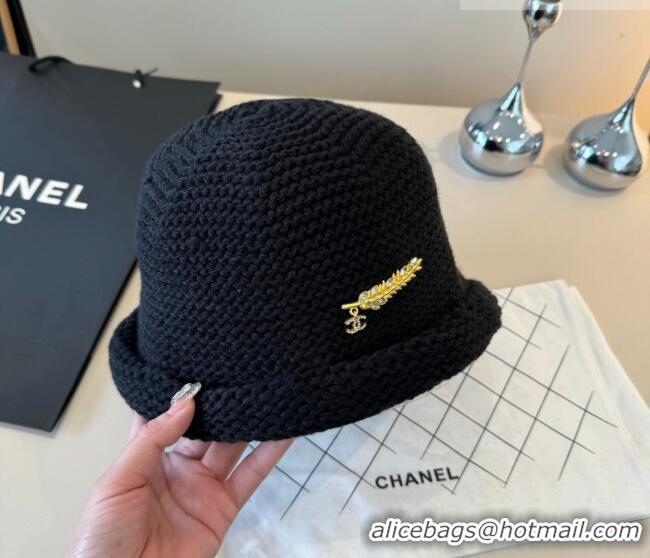  Low Cost Chanel Knit Bucket Hat CH010527 Black 2026