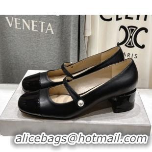 Unique Style Jimmy Choo Elisa 45 Pumps in Nappa Leather & Patent Leather Black 5111743