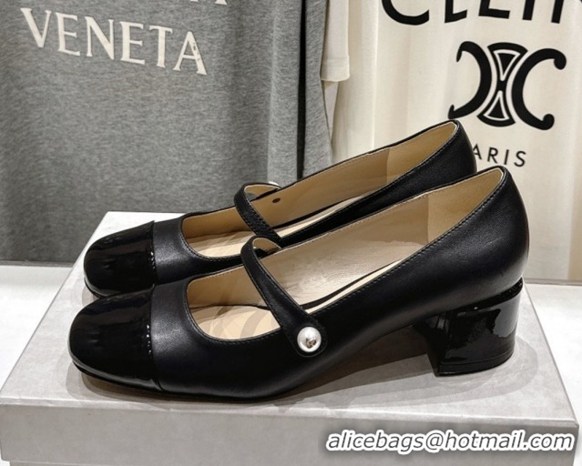 Unique Style Jimmy Choo Elisa 45 Pumps in Nappa Leather & Patent Leather Black 5111743