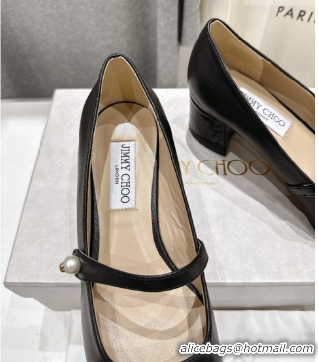 Unique Style Jimmy Choo Elisa 45 Pumps in Nappa Leather & Patent Leather Black 5111743