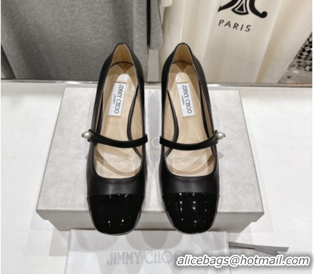 Unique Style Jimmy Choo Elisa 45 Pumps in Nappa Leather & Patent Leather Black 5111743