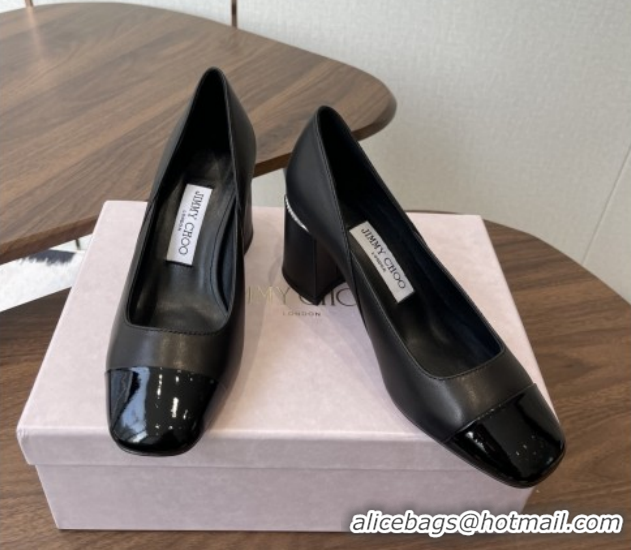 Grade Quality Jimmy Choo Jenson 65 Pumps in Nappa & Patent Leather Black 5111746