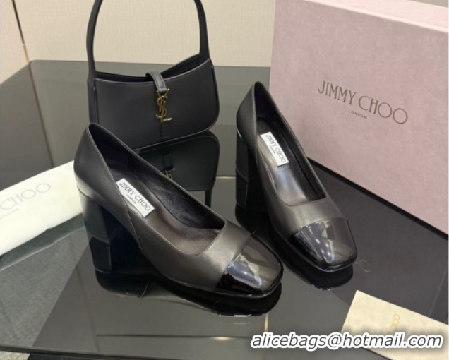Cheap Price Jimmy Choo Jenson Pumps 6cm in Calfskin and Patent Leather with Pearls Bow Black 1210071