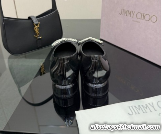 Good Product Jimmy Choo Auria Pumps in Soft Calf Leather with Strass Bow Black 1210074