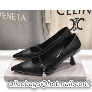 Grade Jimmy Choo Aren Pumps 6.5cm in Lambskin Leather with Pearl Bow Black 1210078