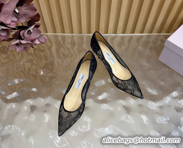 Best Price Jimmy Choo Romy Pumps 6.5cm in Lace Mesh Black 1210096
