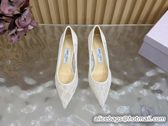 Purchase Jimmy Choo Romy Pumps 6.5cm in Lace Mesh Apricot 1210098