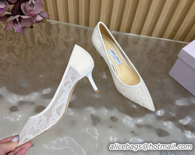 Purchase Jimmy Choo Romy Pumps 6.5cm in Lace Mesh Apricot 1210098