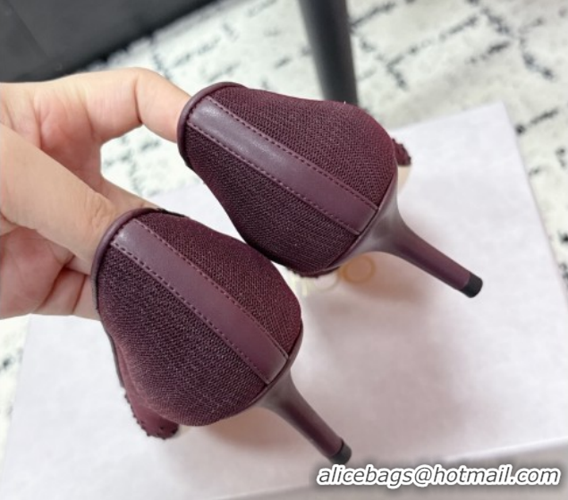 Good Looking Jimmy Choo Love Pumps 6.5cm in Mesh and Strass Deep Merlot Red 1210104