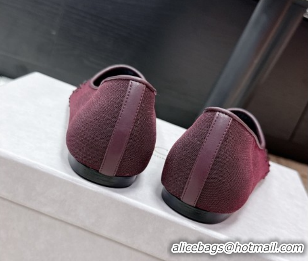 Unique Style Jimmy Choo Love Ballerinas Flat in Mesh and Strass Deep Merlot Red 1210105
