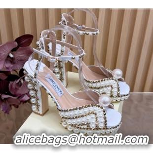 Top Design Jimmy Choo Sacaria Platform Sandals 13cm in Pearls and Strass White 1210134 2026