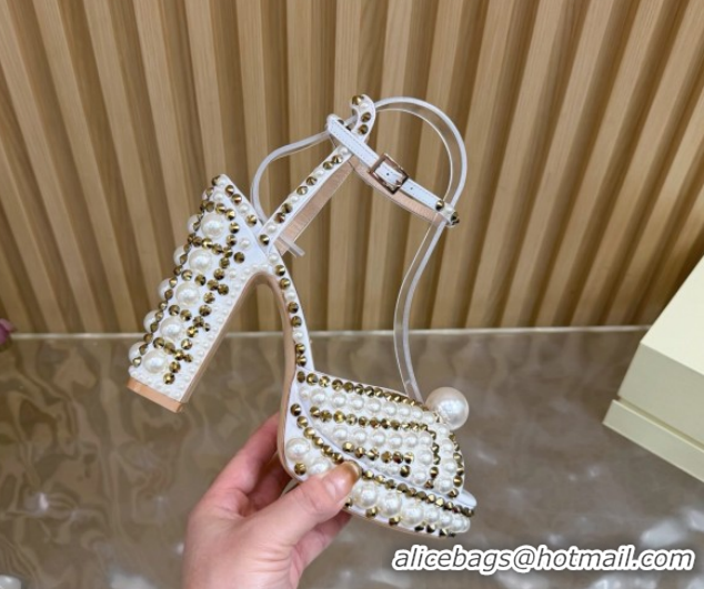 Top Design Jimmy Choo Sacaria Platform Sandals 13cm in Pearls and Strass White 1210134 2026