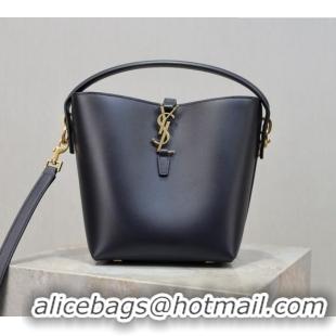 Buy Discount Saint Laurent Le 37 Small Bucket bag in Shiny Leather 749036 Navy Blue 2026
