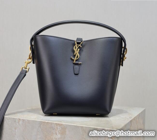Buy Discount Saint Laurent Le 37 Small Bucket bag in Shiny Leather 749036 Navy Blue 2026