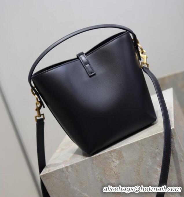 Buy Discount Saint Laurent Le 37 Small Bucket bag in Shiny Leather 749036 Navy Blue 2026